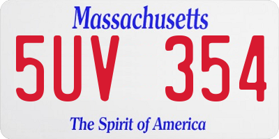 MA license plate 5UV354