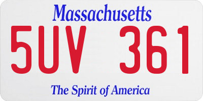 MA license plate 5UV361