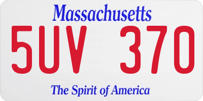 MA license plate 5UV370