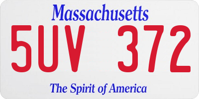 MA license plate 5UV372