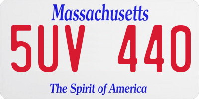 MA license plate 5UV440