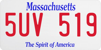 MA license plate 5UV519
