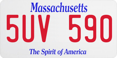MA license plate 5UV590
