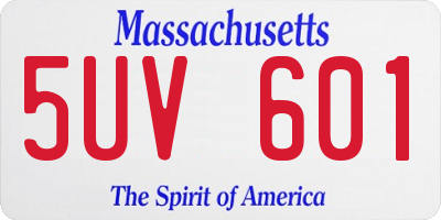 MA license plate 5UV601