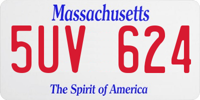 MA license plate 5UV624