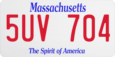 MA license plate 5UV704