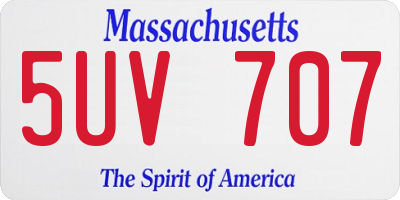 MA license plate 5UV707