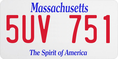 MA license plate 5UV751