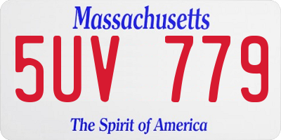 MA license plate 5UV779