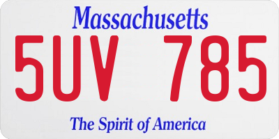 MA license plate 5UV785
