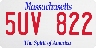 MA license plate 5UV822