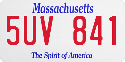 MA license plate 5UV841