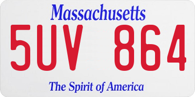 MA license plate 5UV864