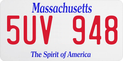 MA license plate 5UV948