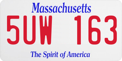 MA license plate 5UW163