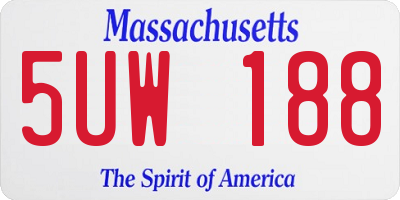 MA license plate 5UW188