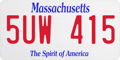 MA license plate 5UW415