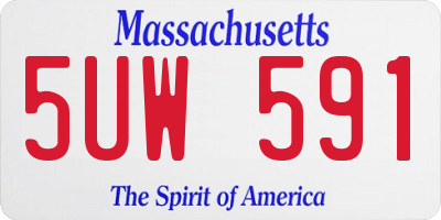 MA license plate 5UW591