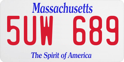 MA license plate 5UW689