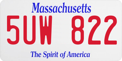 MA license plate 5UW822