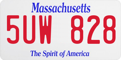 MA license plate 5UW828