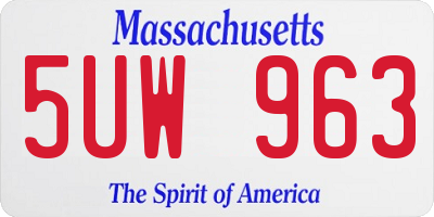 MA license plate 5UW963