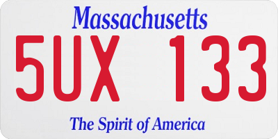 MA license plate 5UX133