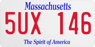 MA license plate 5UX146