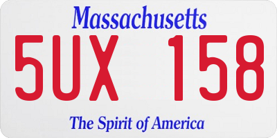 MA license plate 5UX158