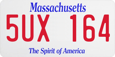 MA license plate 5UX164