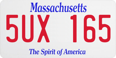 MA license plate 5UX165