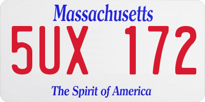 MA license plate 5UX172