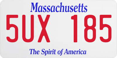 MA license plate 5UX185