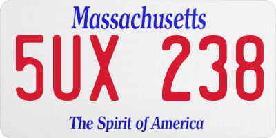 MA license plate 5UX238