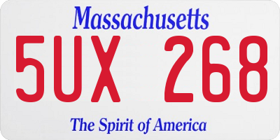 MA license plate 5UX268