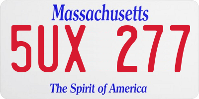 MA license plate 5UX277