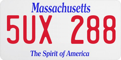 MA license plate 5UX288