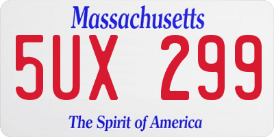 MA license plate 5UX299