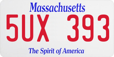 MA license plate 5UX393