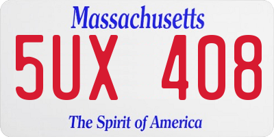 MA license plate 5UX408