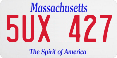 MA license plate 5UX427