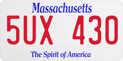 MA license plate 5UX430