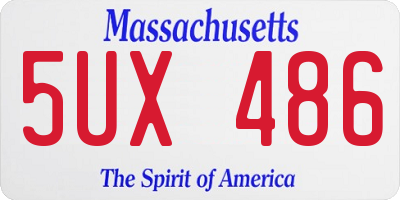 MA license plate 5UX486
