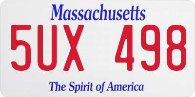 MA license plate 5UX498