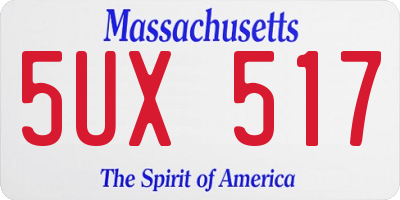MA license plate 5UX517