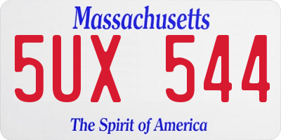 MA license plate 5UX544