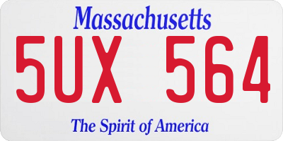 MA license plate 5UX564