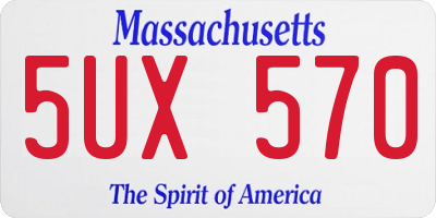 MA license plate 5UX570