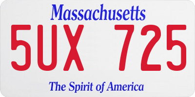 MA license plate 5UX725