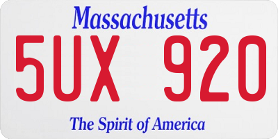 MA license plate 5UX920